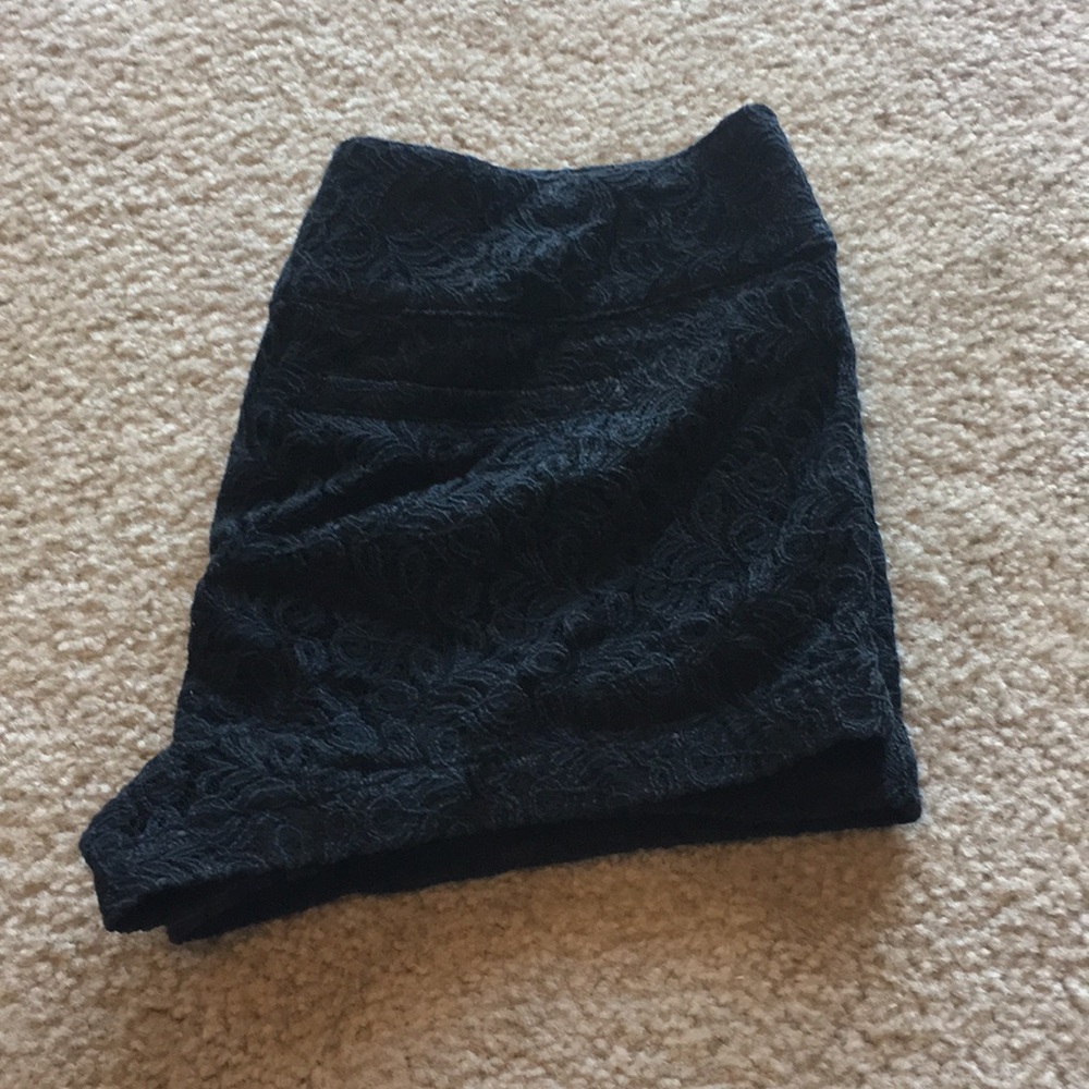 Black lace detail shorts